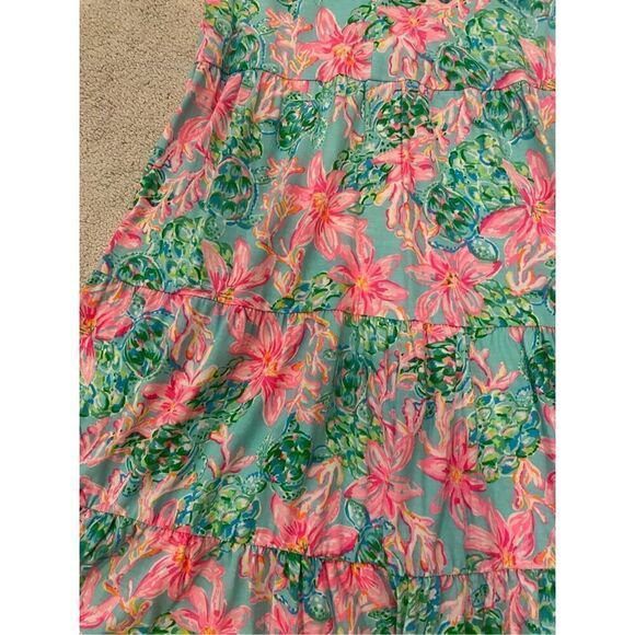 Lilly Pulitzer Kawai Flutter Sleeve Dress Surf Blue So Shellegant XS - Picture 3 of 6